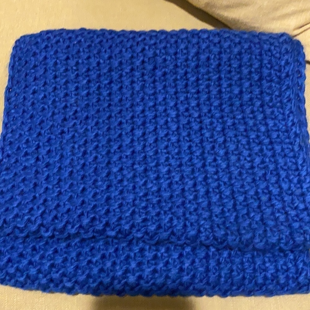 Blue Knit Infinity Scarf - Picture 4 of 4